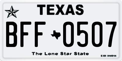 TX license plate BFF0507
