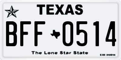TX license plate BFF0514