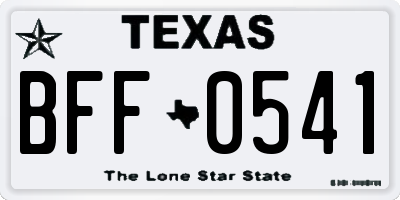 TX license plate BFF0541