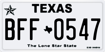 TX license plate BFF0547