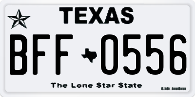 TX license plate BFF0556