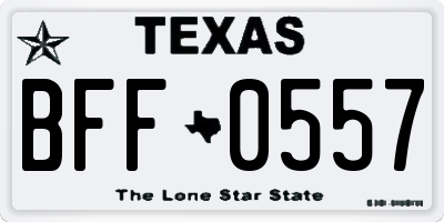 TX license plate BFF0557