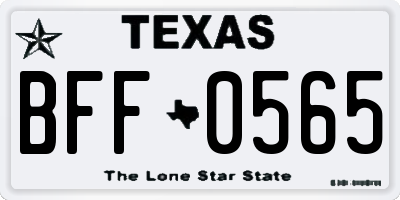 TX license plate BFF0565