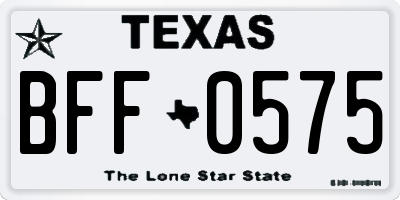 TX license plate BFF0575