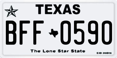 TX license plate BFF0590