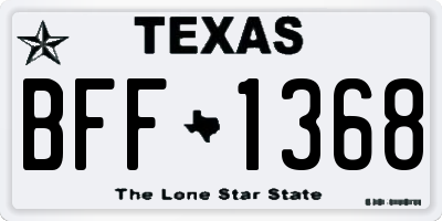 TX license plate BFF1368