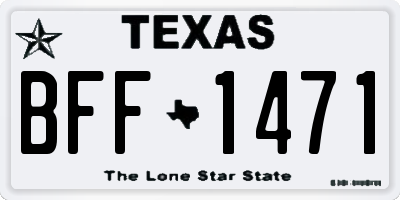 TX license plate BFF1471