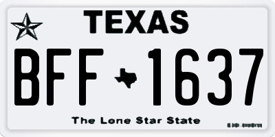 TX license plate BFF1637