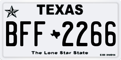 TX license plate BFF2266
