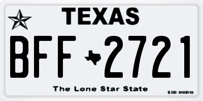 TX license plate BFF2721
