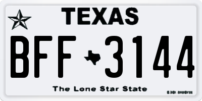 TX license plate BFF3144