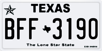 TX license plate BFF3190