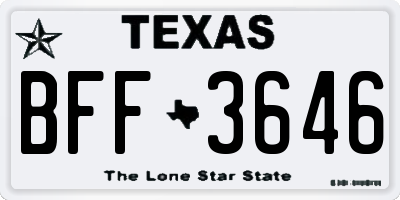 TX license plate BFF3646