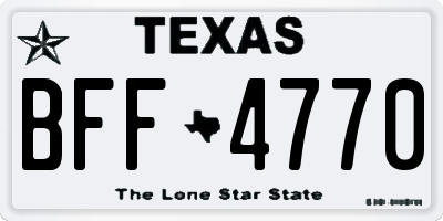 TX license plate BFF4770