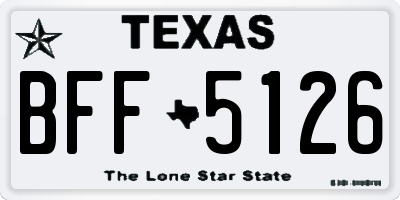 TX license plate BFF5126
