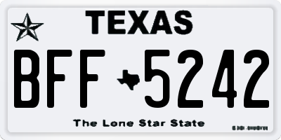 TX license plate BFF5242
