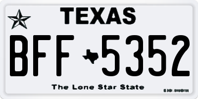 TX license plate BFF5352