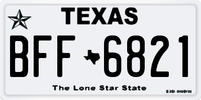 TX license plate BFF6821