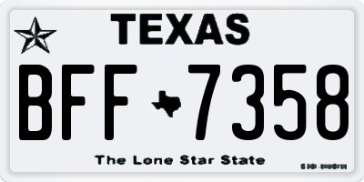 TX license plate BFF7358