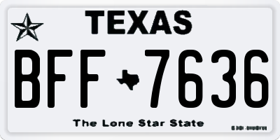 TX license plate BFF7636
