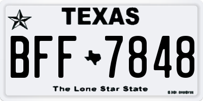 TX license plate BFF7848