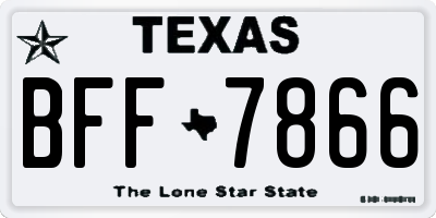 TX license plate BFF7866