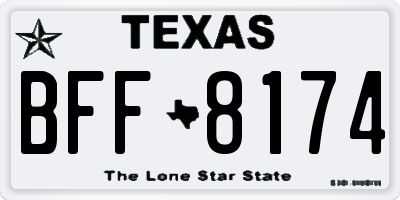 TX license plate BFF8174
