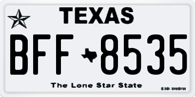 TX license plate BFF8535