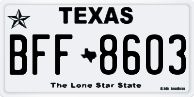 TX license plate BFF8603