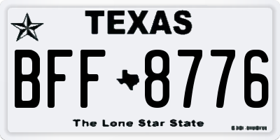 TX license plate BFF8776