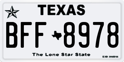TX license plate BFF8978
