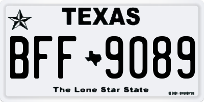 TX license plate BFF9089