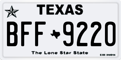 TX license plate BFF9220