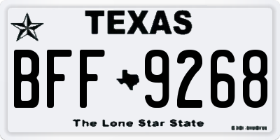 TX license plate BFF9268
