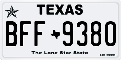 TX license plate BFF9380