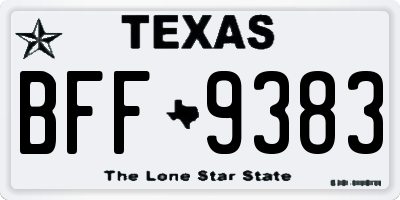 TX license plate BFF9383