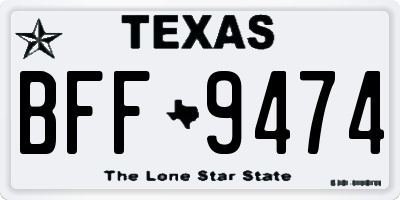 TX license plate BFF9474