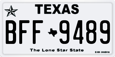 TX license plate BFF9489