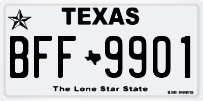 TX license plate BFF9901