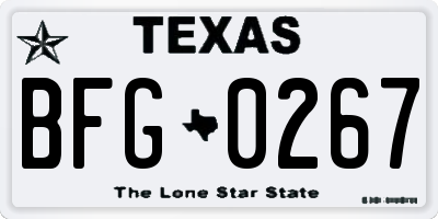 TX license plate BFG0267
