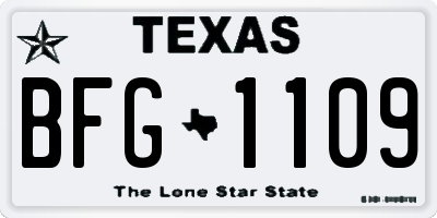 TX license plate BFG1109