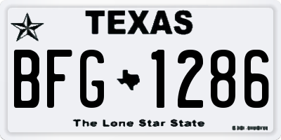 TX license plate BFG1286