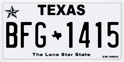 TX license plate BFG1415
