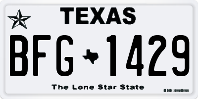 TX license plate BFG1429