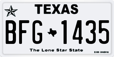 TX license plate BFG1435