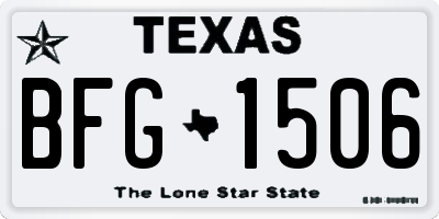 TX license plate BFG1506