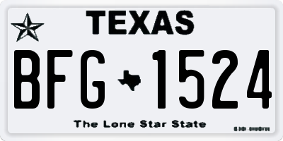 TX license plate BFG1524