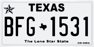 TX license plate BFG1531