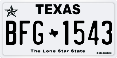 TX license plate BFG1543
