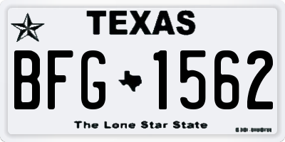 TX license plate BFG1562